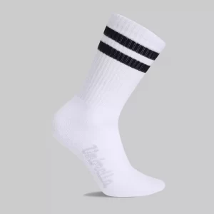 Hvid Sportsstrømpe med sorte striber