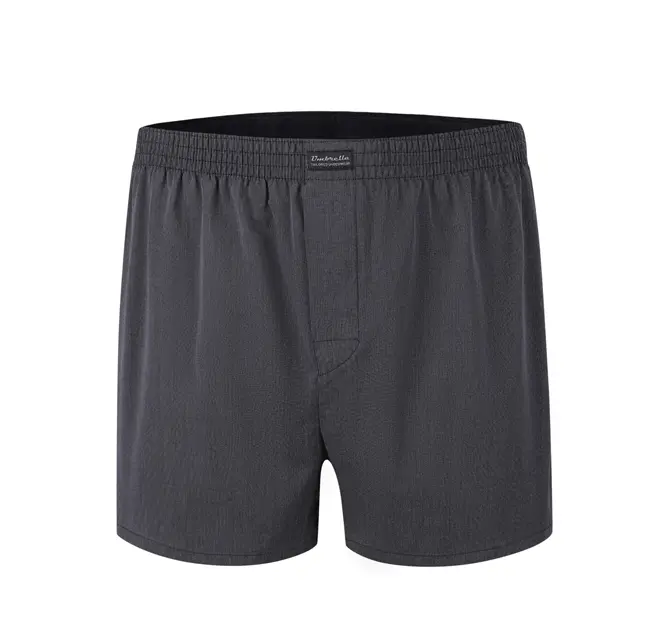 Sorte vævede ensfarvede boxershorts