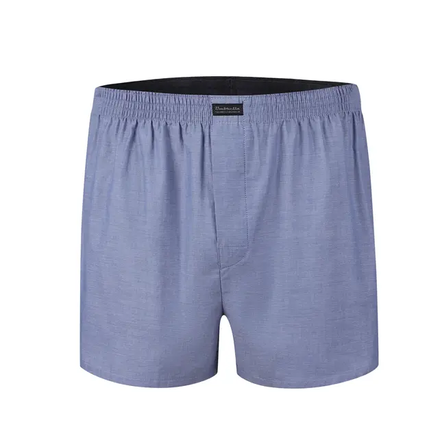 Lyseblå ensfarvede vævede boxershorts
